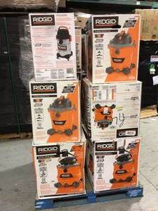 Lot of Assorted Rigid Shop Vacs Various Models and Conditions