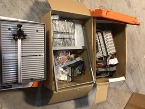 Lot of 3 9 Amp Corded 7 in. Wet Tile Saw with Stand by RIDGID Customer Returns See Pictures