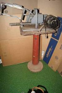 Vintage Chain Drive Hack Saw on Stand