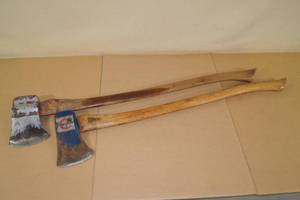 2 Wood Handle Axes