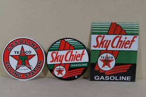Metal Texaco Sky Chief Signs