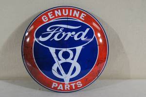 Unused Ford Parts Domed Metal Sign - 16
