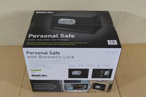 Unused Stack-On Personal Safe with Biometric Lock