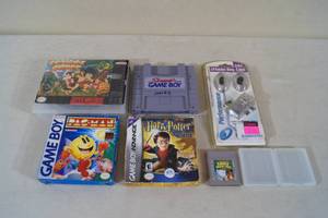 Vintage Games and Boxes - Super Game Boy, Kirby, Congos Caper SNES