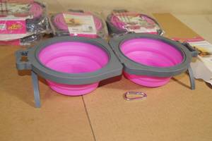 Bella Roma Double Diner Portable Collapsible Dog Bowls
