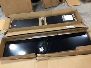 Lot of 2 Husky Garage Cabinets in Black some with damage  See Pictures