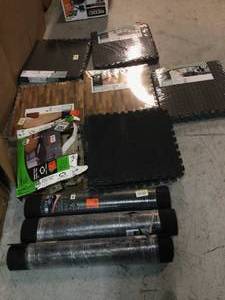 Lot of Assorted Mixed Equipment Matts and rubber Flooring Various Sizes Models and Conditions See Pictures