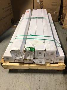 10 boxes of Hand Scraped Strand Woven Brown 12 in. T x 5-18 in. W x 72-78 in. L Solid Bamboo Flooring by Home Decorators Collection Customer Returns See Pictures