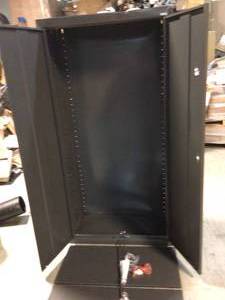 Classic Series Steel Freestanding Garage Cabinet in Charcoal (36 in. W x 72 in. H x 18 in. D) by Sandusky Customer Returns See Pictures