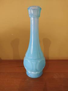lot 56 image: Opalescent Blue Glass Vase
