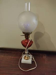 lot 83 image: Vintage Lamp with Stone Base