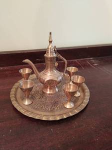 lot 138 image: Miniature Brass Tea Set