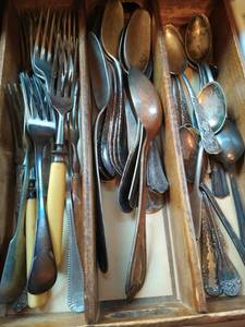 lot 168 image: Collection of Antique Silverware