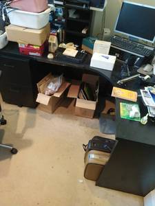 lot 201 image: Corner Office Desk and Filing Cabinet