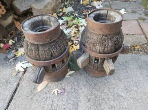 lot 228 image: Two Old Wagon Spokes