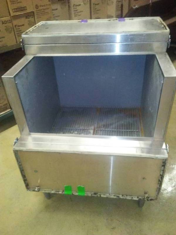 lot 23 image: Deep refrigerator or freezer. Stainless Steel.  Big Beer Cooler