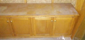 lot 162 image: Oak Credenza. Great Bench with Storage.