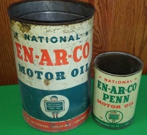lot 151 image: EN-AR-CO Motor Oil Cans.