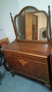lot 203 image: Antique Dresser with Mirror