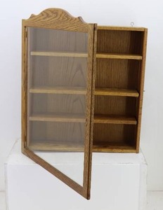 Wood Display Shelf w Glass Window