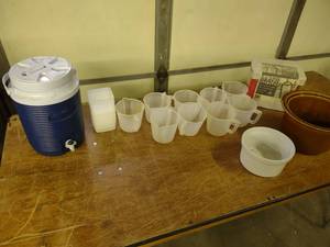 lot 45 image: Cooler, Squeeze Bottles, Measuring ...