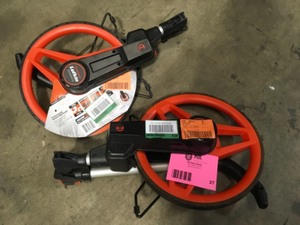 lot 27 image: Lot of 2 Lufkin 12-12 in. Contractors Measuring Wheel Customer Returns See Pictures