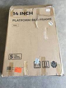 lot 10 image: 14 in. Steel Platform Bed Frame  Full Customer Returns See Pictures
