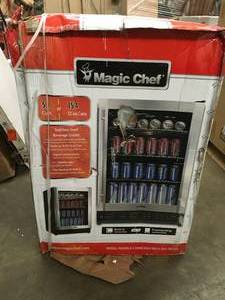 lot 14 image: Beverage 23.4 in. 154 (12 oz.) Can Beverage Cooler, Stainless Steel Customer Returns See Pictures