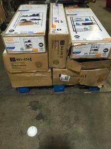 lot 19 image: Lot of Assorted Metal Wire Shelving Unit  Customer Returns See Pictures