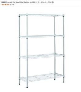 lot 2 image: HDX Chrome & Black Home 3-Shelf Storage Unit & Utility Chrome 4-Shelf Storage Unit. See Pictures