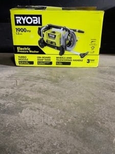 lot 10 image: RYOBI 1900 PSI 1.2 GPM Cold Water Wheeled Electric Pressure Washer. See Pictures