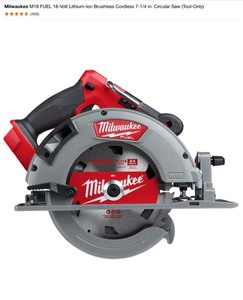lot 13 image: Milwaukee M18 18-Volt Lithium-Ion Cordless Hackzall Reciprocating Saw & M18 FUEL 18-Volt Lithium-Ion Brushless Cordless 7-14 in. Circular Saw. See Pictures