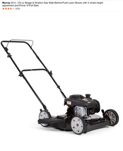 lot 14 image: Murray 20 in. 125 cc Briggs & Stratton Gas Walk Behind Push Lawn Mower with 4 Wheel Height Adjustment and Prime N Pull Start. See Pictures