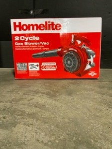 lot 21 image: Homelite 150 MPH 400 CFM 26cc Gas Handheld Blower Vacuum. See Pictures