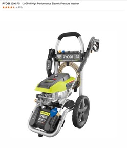 lot 25 image: RYOBI 2300 PSI 1.2 GPM High Performance Electric Pressure Washer. See Pictures