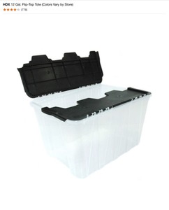 lot 37 image: Assorted HDX Flip Top Storage Bins & Other Storage Bins. Various Kinds & Conditions. See Pictures