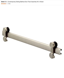lot 48 image: Delta 60 in. Contemporary Sliding Bathtub Door Track Assembly Kit in Nickel & Other Sliding Door Kits & More See Pictures