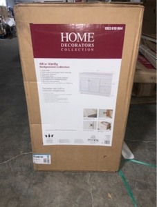 lot 68 image: Home Decorators Collection Sedgewood 48-12 in. Configurable Bath Vanity in White with Solid Surface Top in Arctic with White Sink. See Pictures