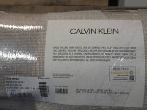 Calvin Klein Jackson Modern Linear Carved Geometric Area Rug - 710 x 910 - BeigeGrey