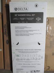 Delta Classic 400 32 in. W x 74 in. H Three Piece Direct to Stud Alcove Shower Wall Surround in High Gloss White