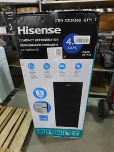 lot 4 image: Hisense 4.4-cu ft Freestanding Mini Fridge Freezer Compartment (Black Stainless Steel)