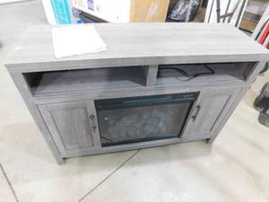 lot 7 image: Style Selections 48-in W Iron Oak Infrared Quartz Electric Fireplace