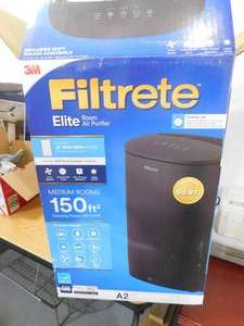 lot 39 image: 3M Filtrete Elite Room Air Purifier Medium Room 150 Sq Hepa FT