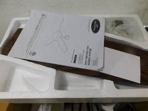 lot 42 image: Harbor Breeze Beach Creek 44-in Brushed Nickel LED Indoor Ceiling Fan with Light and Remote (3-Blade)