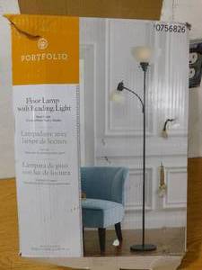 lot 48 image: Portfolio 71-in Black Shaded Floor Lamp