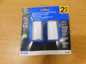 lot 59 image: Eaton Universal dimmers Single-pole3-way LED Decorator Light Dimmer, White (2-Pack)