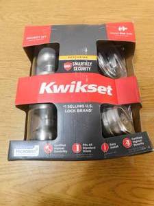 lot 68 image: Kwikset Signatures Juno Satin Nickel Smartkey Single Deadbolt Keyed Entry Door Knob Combo Pack