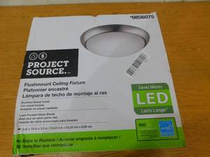lot 69 image: Project Source 13-in Brushed Nickel Integrated LED Flush Mount Light ENERGY STAR