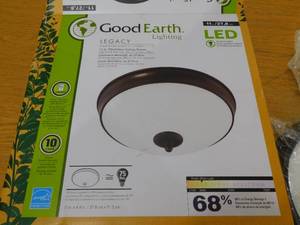lot 77 image: Good Earth Lighting Legacy 11-in Bronze Flush Mount Light ENERGY STAR
