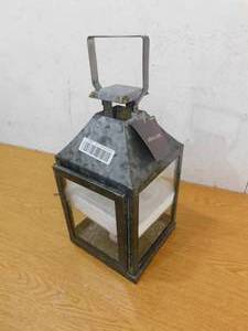 lot 85 image: allen  roth 8-in x 14-in Dark Galvanzied Metal Tea Light Outdoor Decorative Lantern